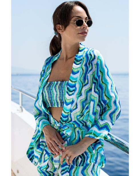 Kimono Dalia aqua