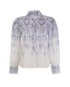 Chemise en lin mélangé Jessy persian blue