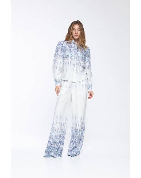 Chemise en lin mélangé Jessy persian blue