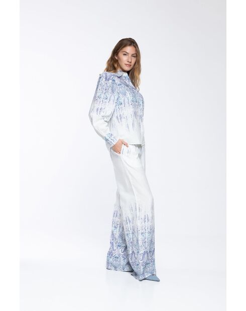 Chemise en lin mélangé Jessy persian blue