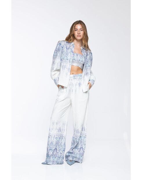 Chemise en lin mélangé Jessy persian blue