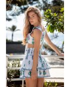 Jupe en coton Paulina topaz bleue