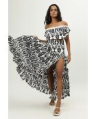 Jupe en coton Nais broderie noire
