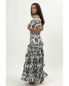 Jupe en coton Nais broderie noire