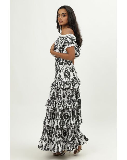 Jupe en coton Nais broderie noire