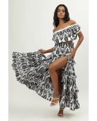 Jupe en coton Nais broderie noire