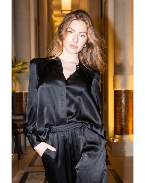 Chemise Magalie soie noire