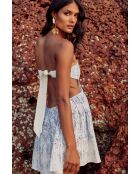 Robe en lin mélangé Layal persian blue