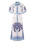 Robe en coton Chiara blue palm tree