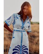 Robe en coton Chiara blue palm tree