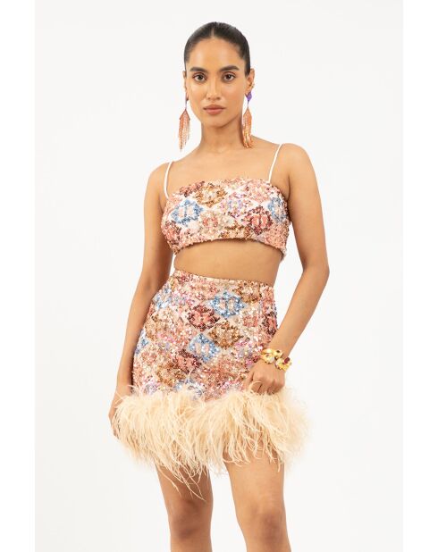 Jupe Julia sequins beige