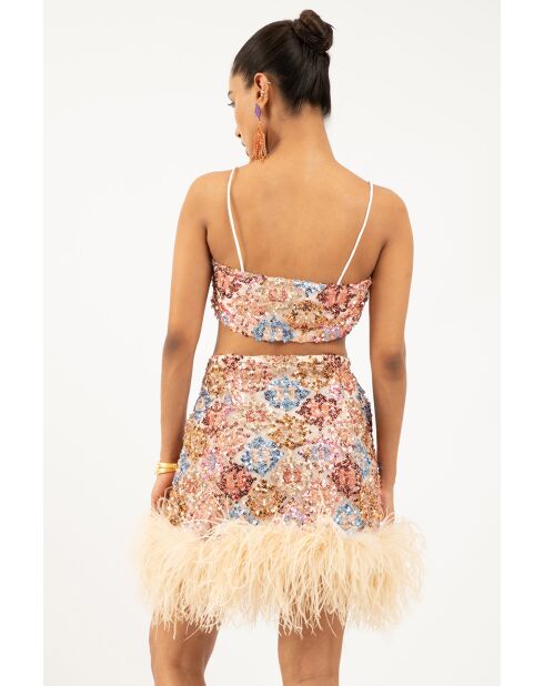 Jupe Julia sequins beige
