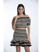 Jupe en coton Eliana crochet beige