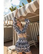 Jupe en coton Paulina broderie noire