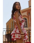 Jupe en coton Paulina topaz rouge