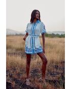 Robe en coton Alina blue palm tree