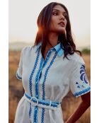 Robe en coton Alina blue palm tree