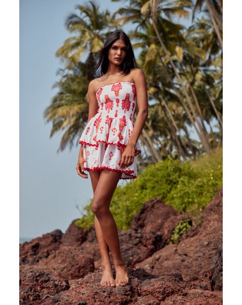 Robe en coton Ines topaz rouge