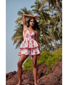 Robe en coton Ines topaz rouge