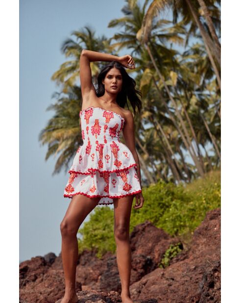 Robe en coton Ines topaz rouge