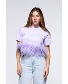 Tee- Shirt en coton Plumes lila