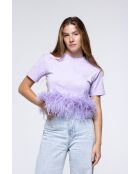 Tee- Shirt en coton Plumes lila