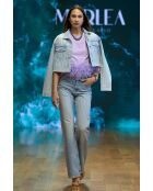 Tee- Shirt en coton Plumes lila