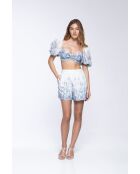 Shorts en lin mélangé Rimma persian blue