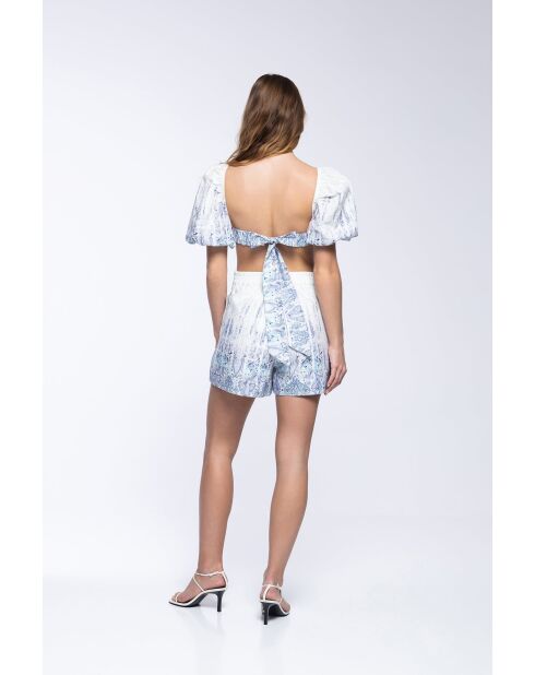 Shorts en lin mélangé Rimma persian blue