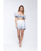 Shorts en lin mélangé Rimma persian blue