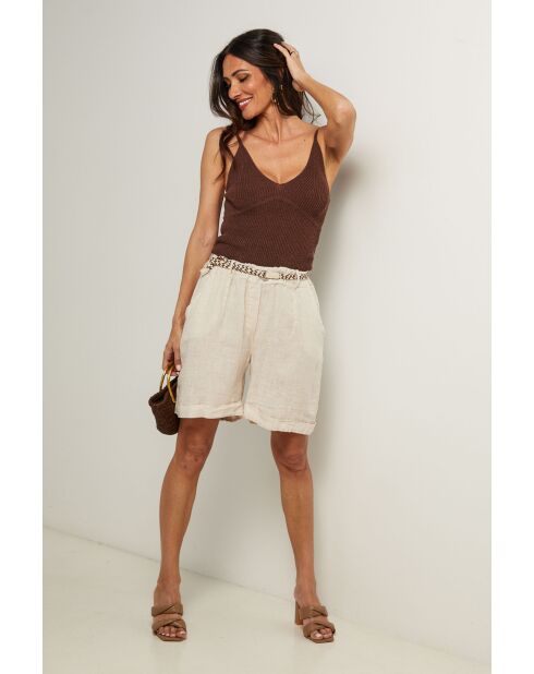 Short en lin Soft beige