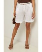 Short en lin Trend blanc