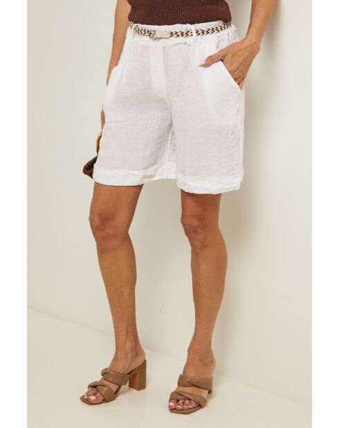 Short en lin Trend blanc