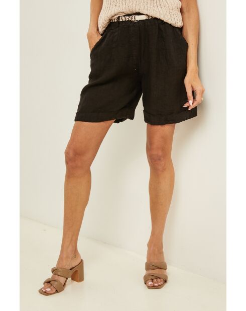 Short en lin Sublime noir