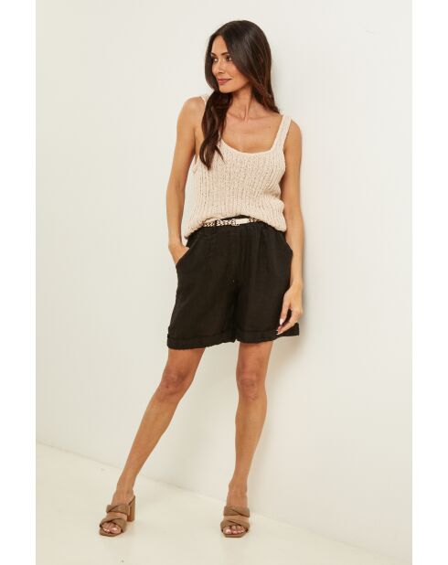 Short en lin Sublime noir