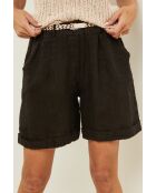 Short en lin Sublime noir