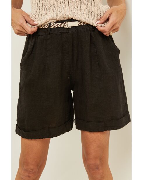 Short en lin Sublime noir