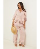 Pantalon en lin Smart rose