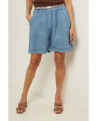 Indigo linnen shorts van Urban