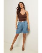 Indigo linnen shorts van Urban