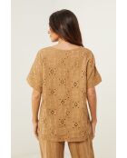 Top en lin Prestige camel