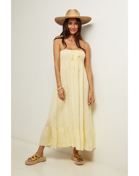 Robe en lin Global jaune