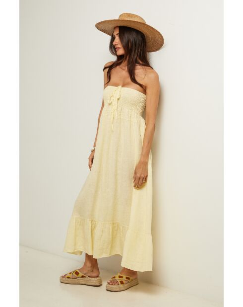 Robe en lin Global jaune
