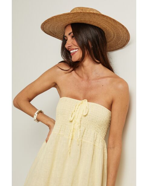 Robe en lin Global jaune