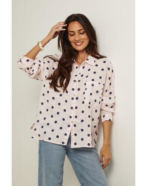 Chemise en lin Bold rose