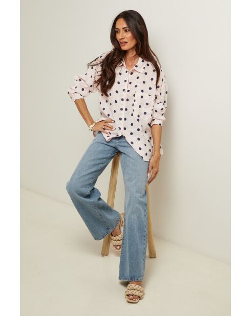Chemise en lin Bold rose