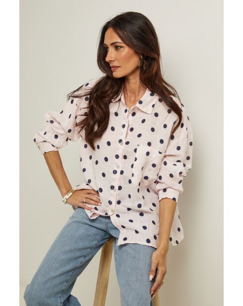 Chemise en lin Bold rose