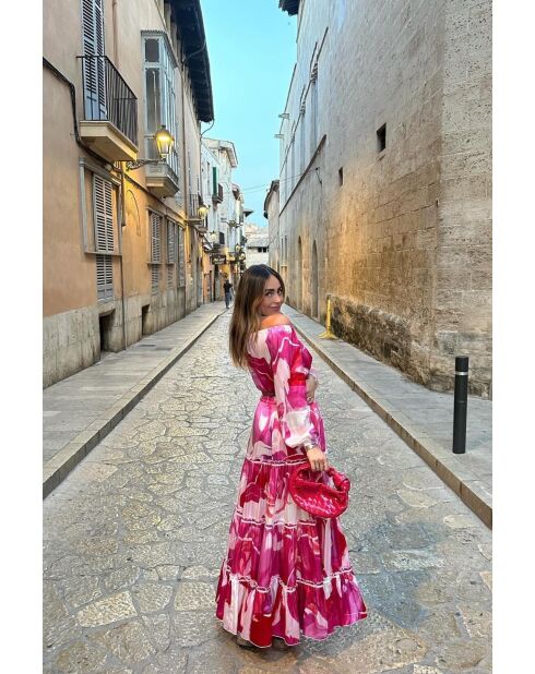 Top Joana pink boa
