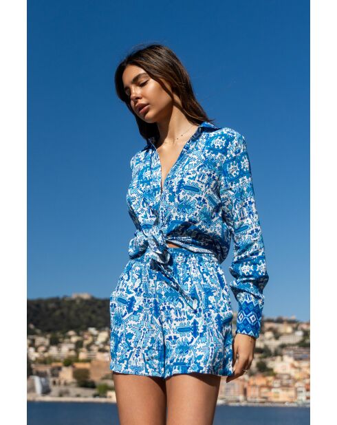Chemise Amber bleu aztec