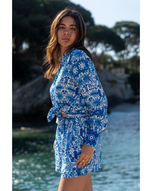 Chemise Amber bleu aztec